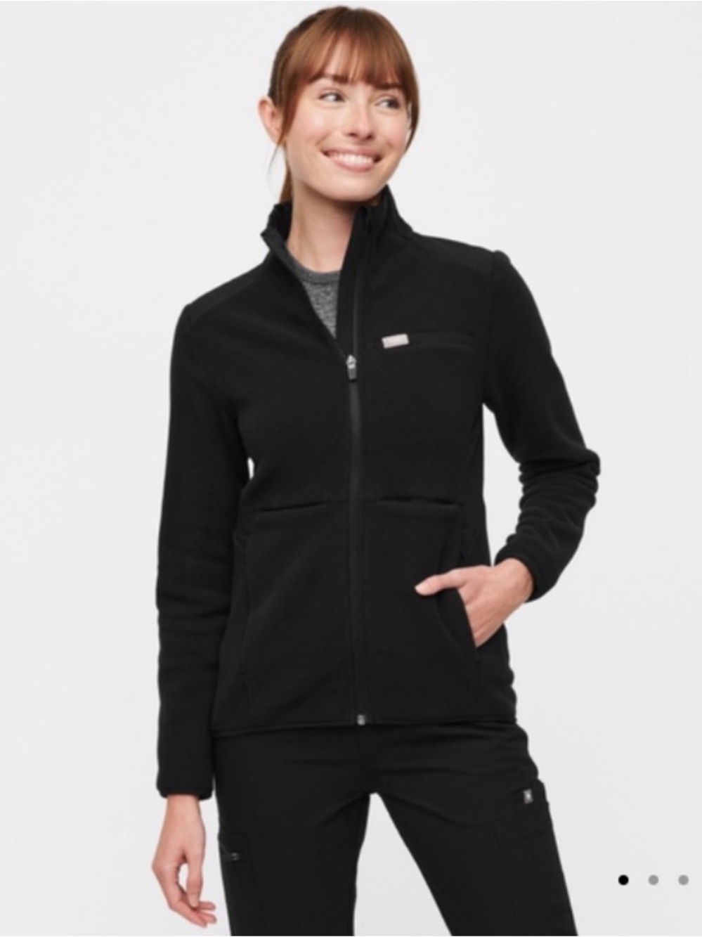 Figs On Shift Fleece Jacket Black Size S